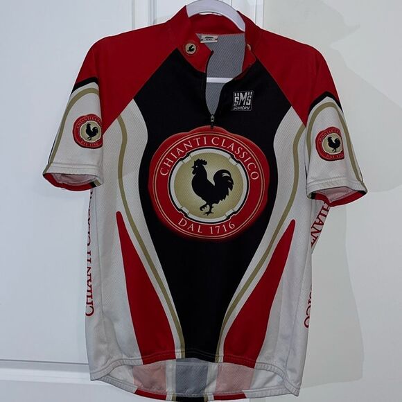The BIG C$&K Chicken Mens Italy Made CHIANTI CLASSICO Racing Cycling Bike Jersey - Picture 1 of 6